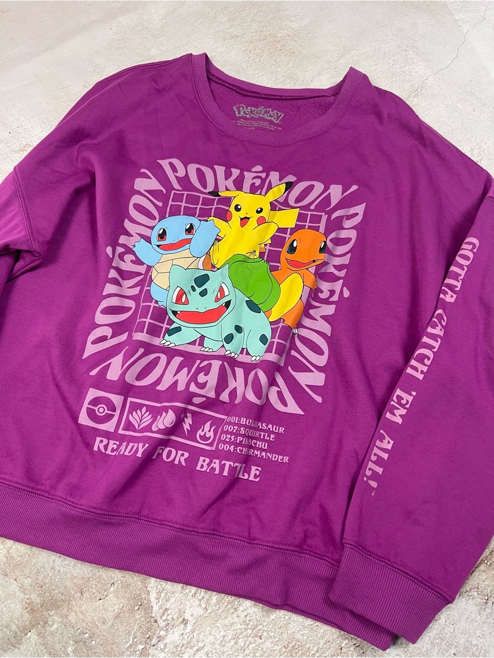 Nintendo Purple Crewneck with Pokémon Logo